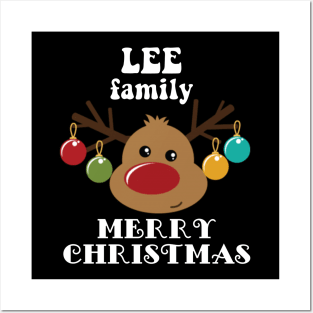 Family Christmas - Merry Christmas LEE family, Family Christmas Reindeer T-shirt, Pjama T-shirt Posters and Art